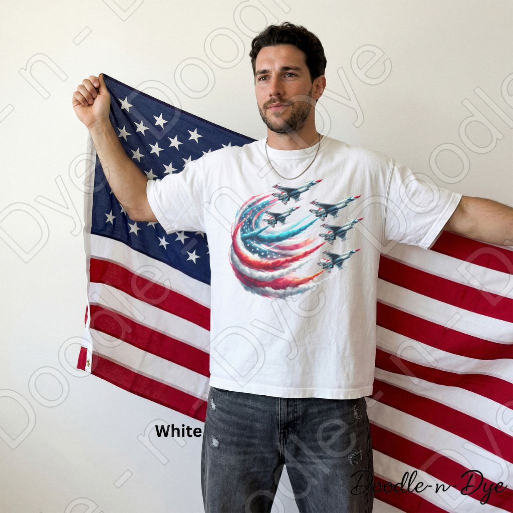 America 250 Shirt – Patriotic Fighter Jet Red White Blue Tee - 4th of July T-Shirt, Independence Day Tshirt