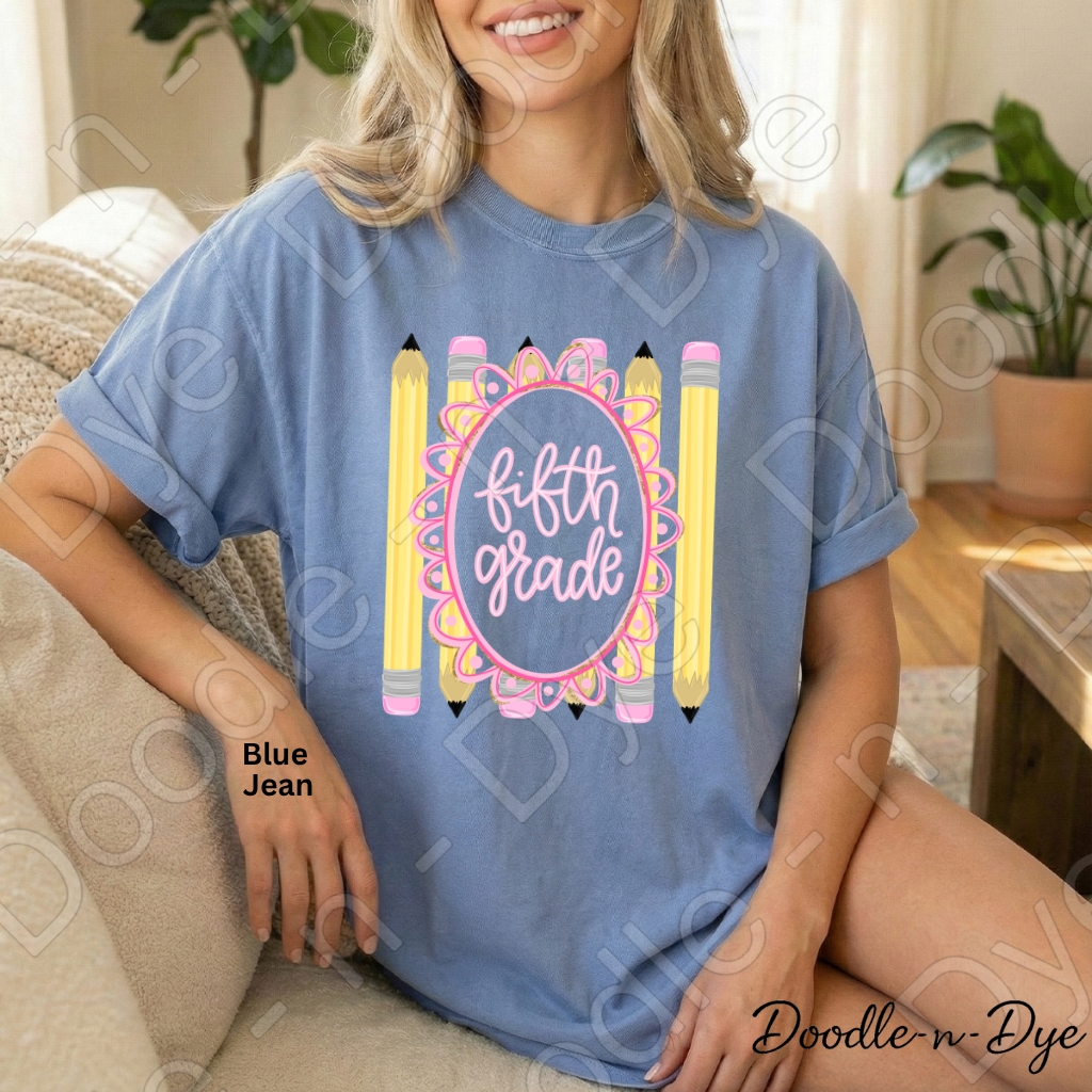 Fifth Grade Teacher Shirt, Fifth Grade Comfort Colors Teacher Tee, Grade Level Fifth Grade Teacher Shirt, Teacher Gift, Back to School Teacher Tee