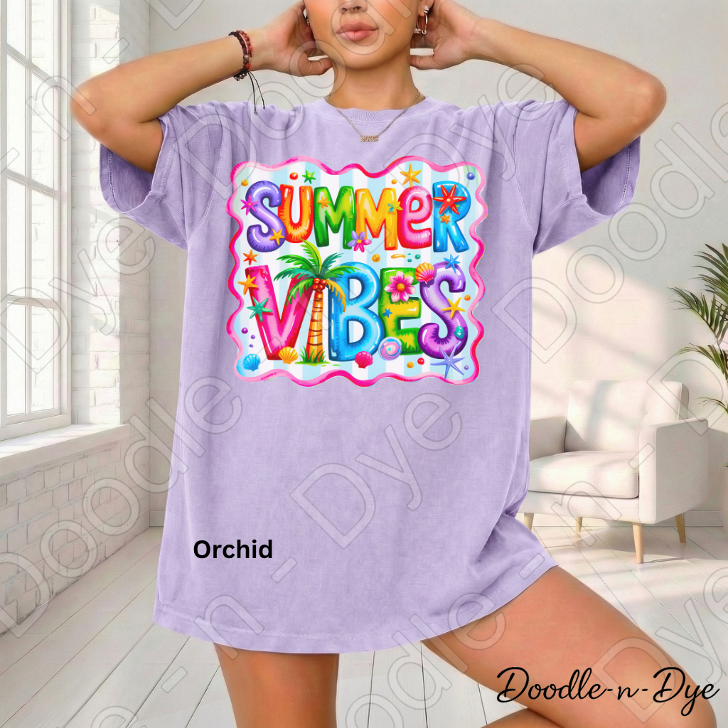 Summer Vibes Comfort Colors Tee, Teacher Summer Shirt, Tropical Summer Vibes Tee, Gift for Her