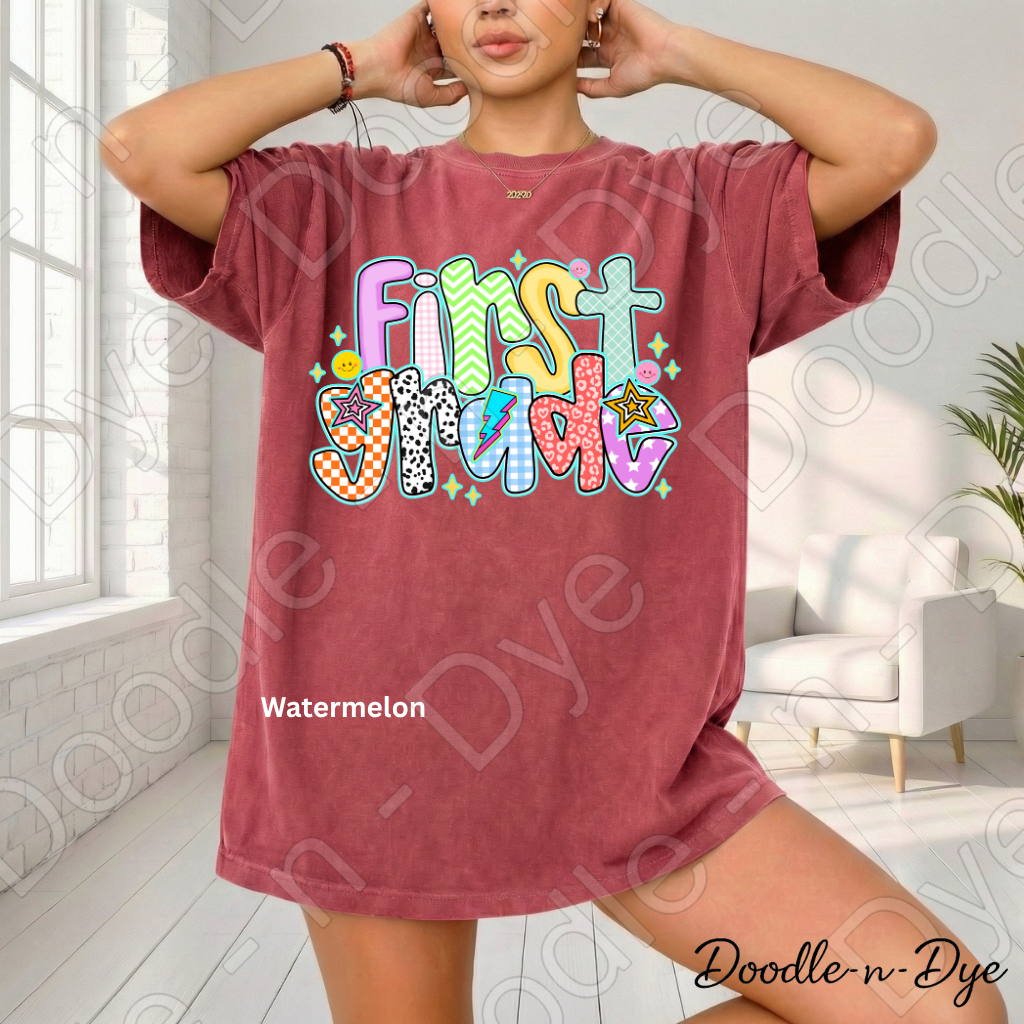 First Grade Teacher Shirt – Comfort Colors First Grade Tee, Back to School Elementary Teacher Apparel