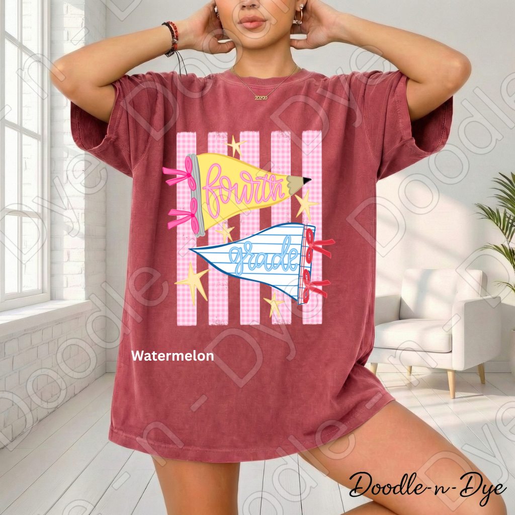 Fourth Grade Teacher Shirt – Comfort Colors Fourth Grade Tee, Back to School Teacher Grade Level Apparel