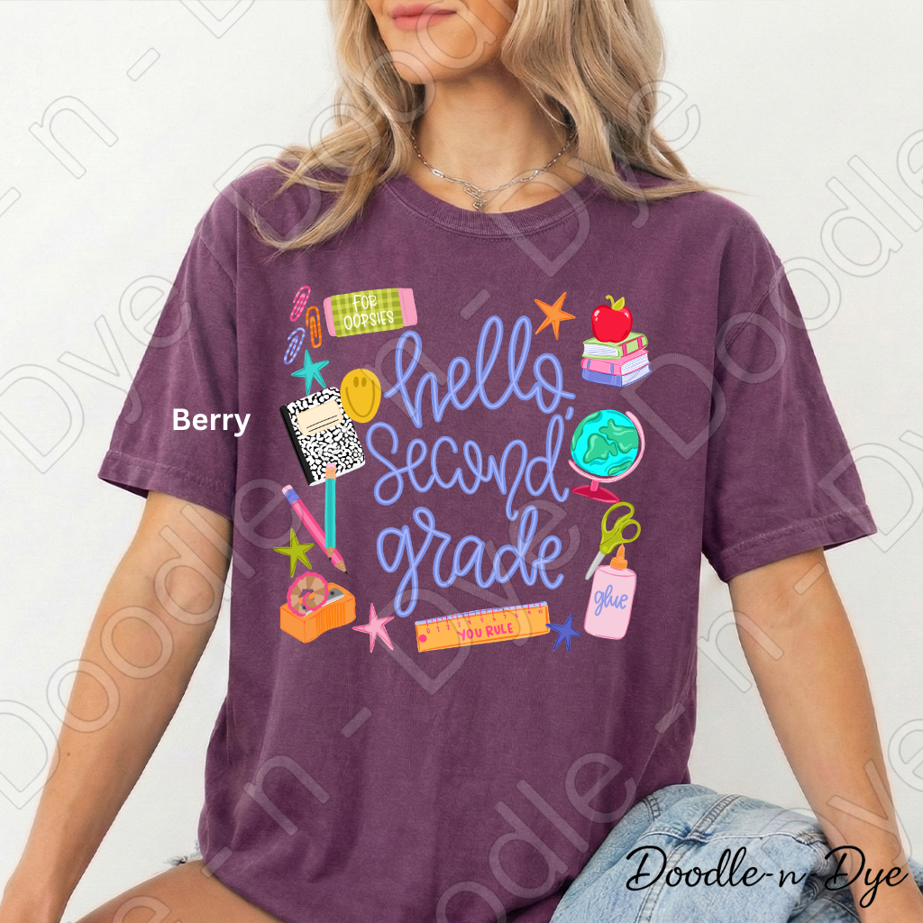 Hello Second Grade Teacher Shirt – Comfort Colors Back to School Second Grade Teacher Tee for Educators