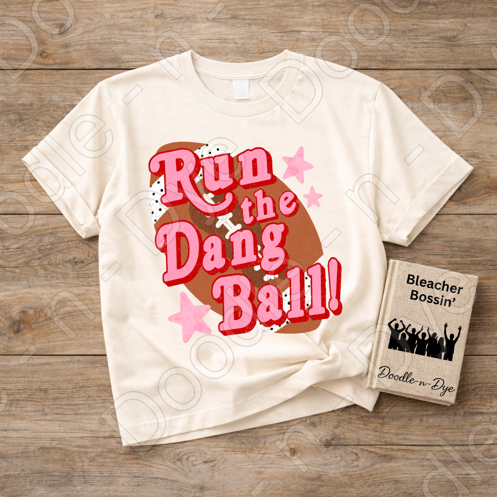 Football Run the Dang Ball Comfort Colors Tee, Football Spirit Shirt for Women, Cute Game Day Outfit Idea, Colorful Football Tee, School Spirit and Sports Mom Shirt, Gift for Mom, Gift for Her