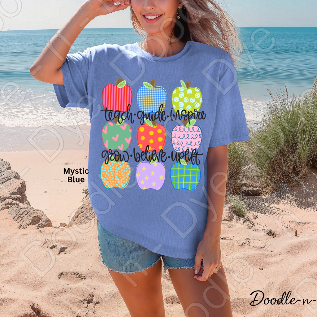 Inspirational Teacher Shirt, Teacher Apple Shirt, Comfort Colors Teacher Tee, Teacher Appreciation Gift, Motivational Teacher Shirt, Back to School Teacher Tee