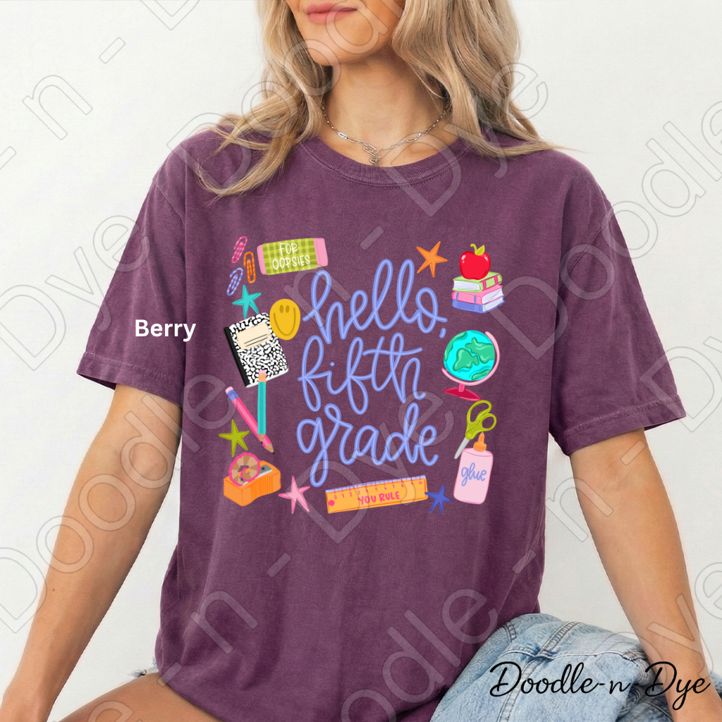 Hello Fifth Grade Teacher Shirt – Comfort Colors Back to School Fifth Grade Teacher Tee for Educators
