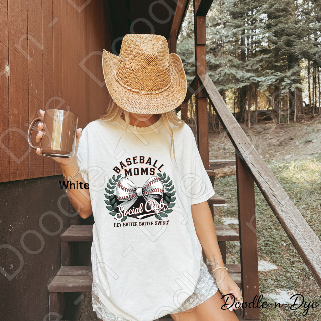 Baseball Moms Comfort Colors Tee, Moms Social Club Baseball Shirt, Hey Batter Batter Shirt, Baseball Moms Graphic, Baseball Moms Social Club T-Shirt
