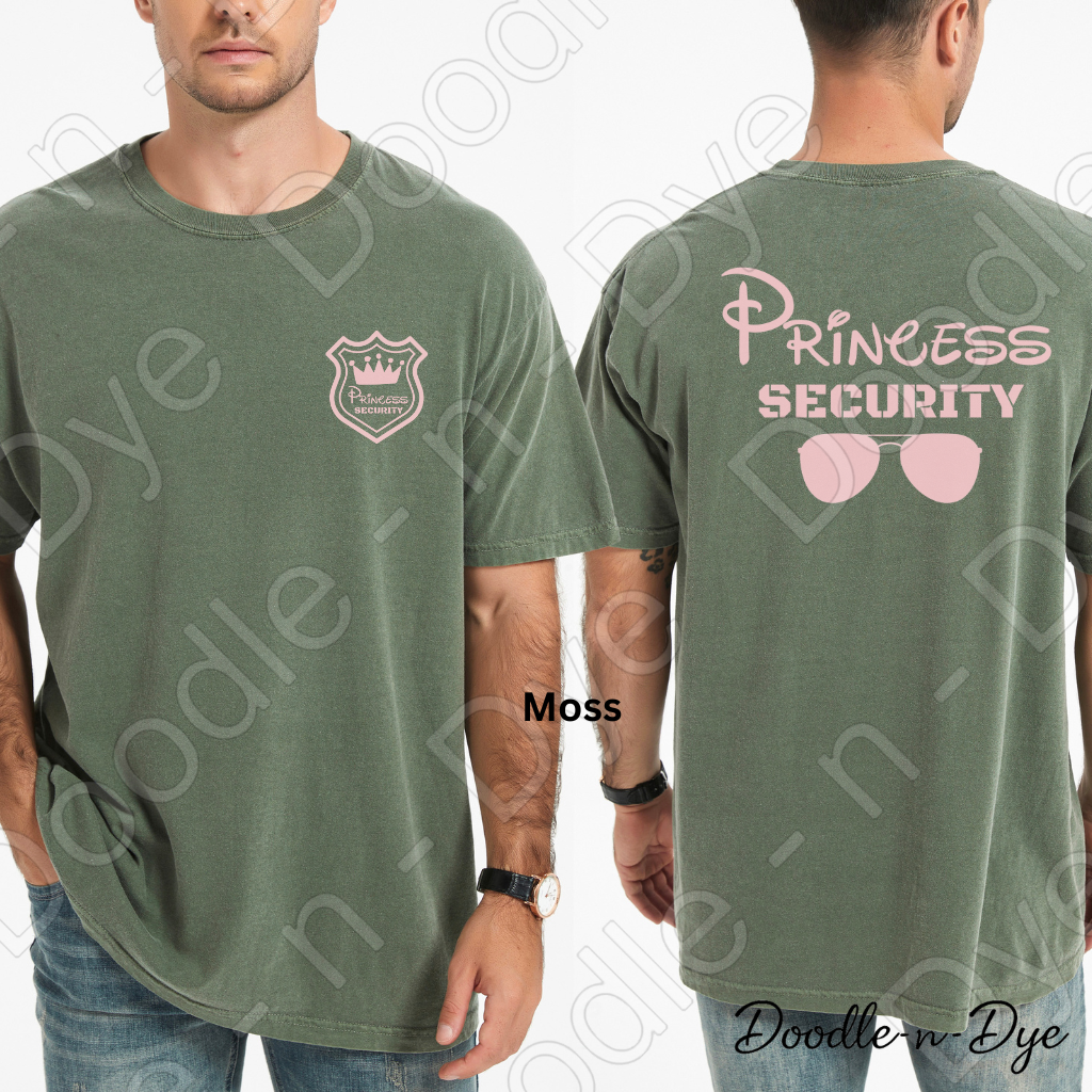 Princess Security Tee – Comfort Colors T-Shirt - Dad or Guardian Princess Security Shirt - Father's Day Tee
