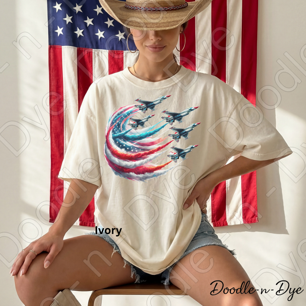 America 250 Shirt – Patriotic Fighter Jet Red White Blue Tee - 4th of July T-Shirt, Independence Day Tshirt