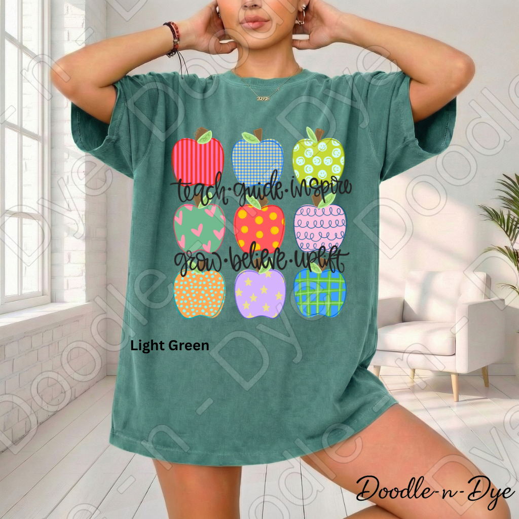 Inspirational Teacher Shirt, Teacher Apple Shirt, Comfort Colors Teacher Tee, Teacher Appreciation Gift, Motivational Teacher Shirt, Back to School Teacher Tee