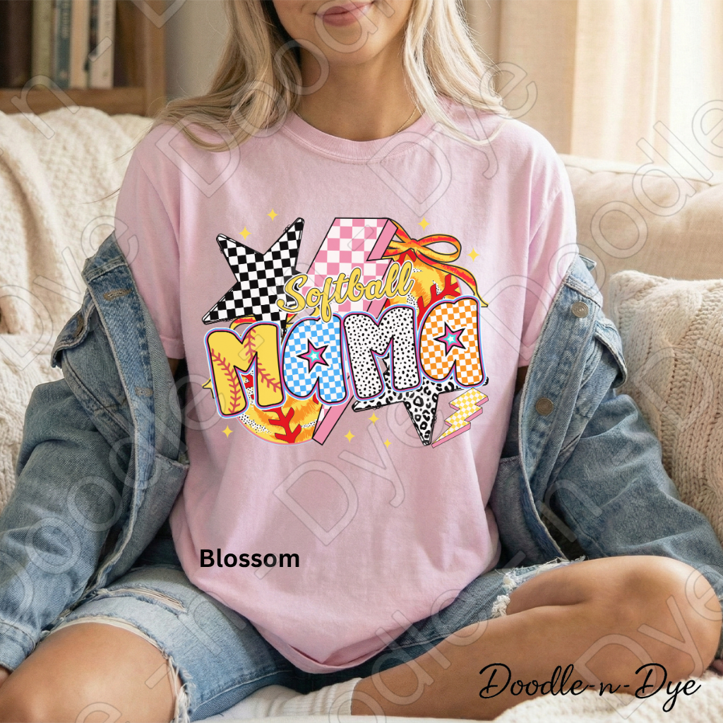 Softball Mama Comfort Colors Tee, Softball Mom Shirt, Game Day Softball T-Shirt, Softball Season Tshirt, Tournament Mama Tee, Gift for Her, Gift for Mom
