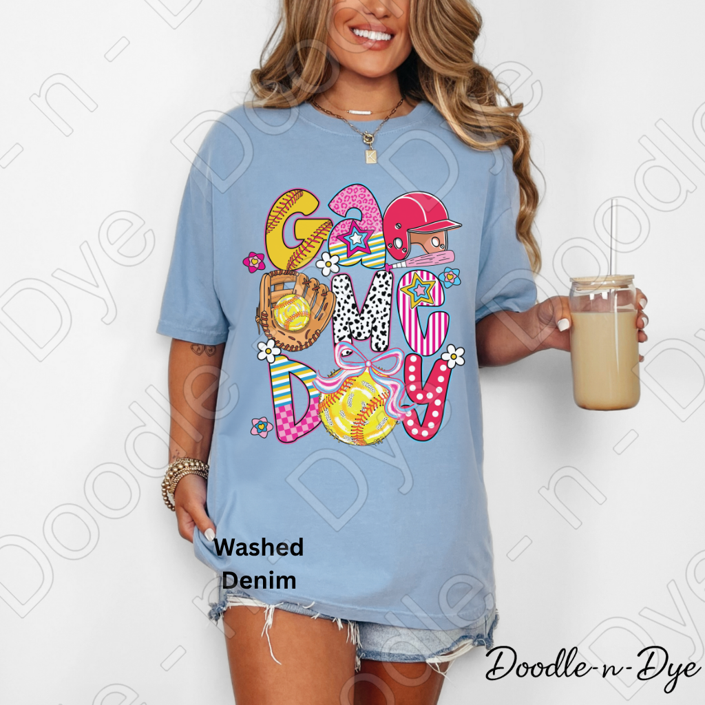Game Day Softball Comfort Colors Tee, Game Day Tee for Mom, Game Day Shirt for Players, Gift for Mom, Gift for Her, Team Shirt