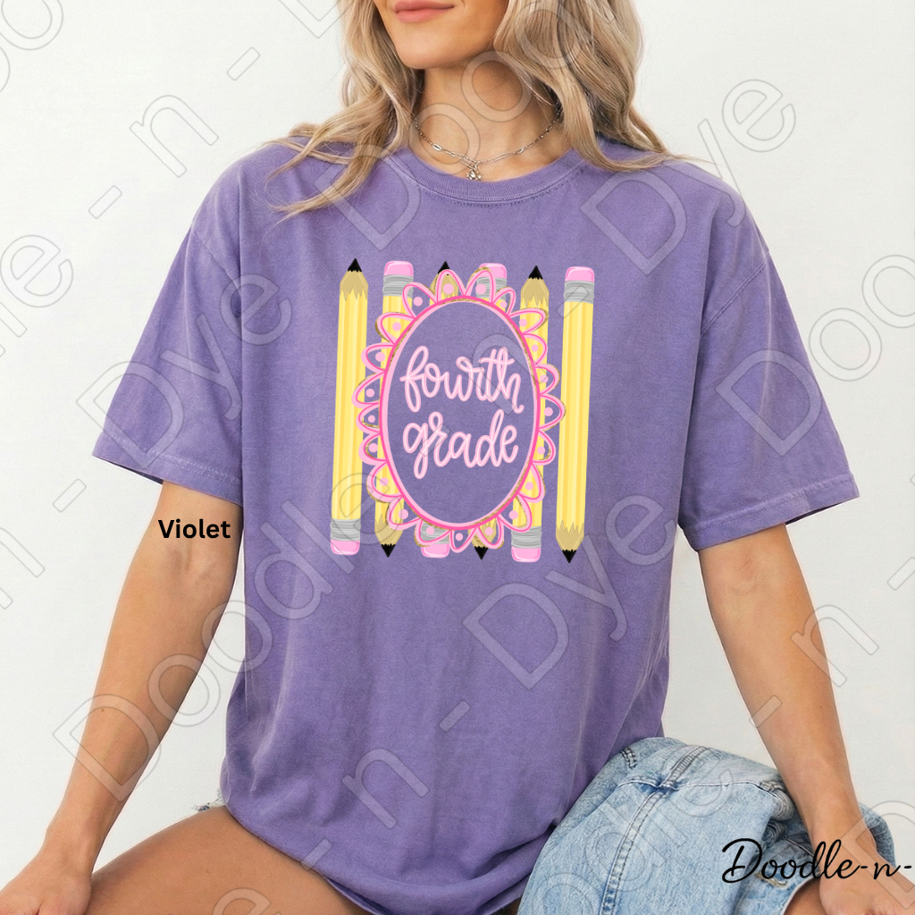 Fourth Grade Teacher Shirt, Fourth Grade Comfort Colors Teacher Tee, Grade Level Fourth Grade Teacher Shirt, Teacher Gift, Back to School Teacher Tee
