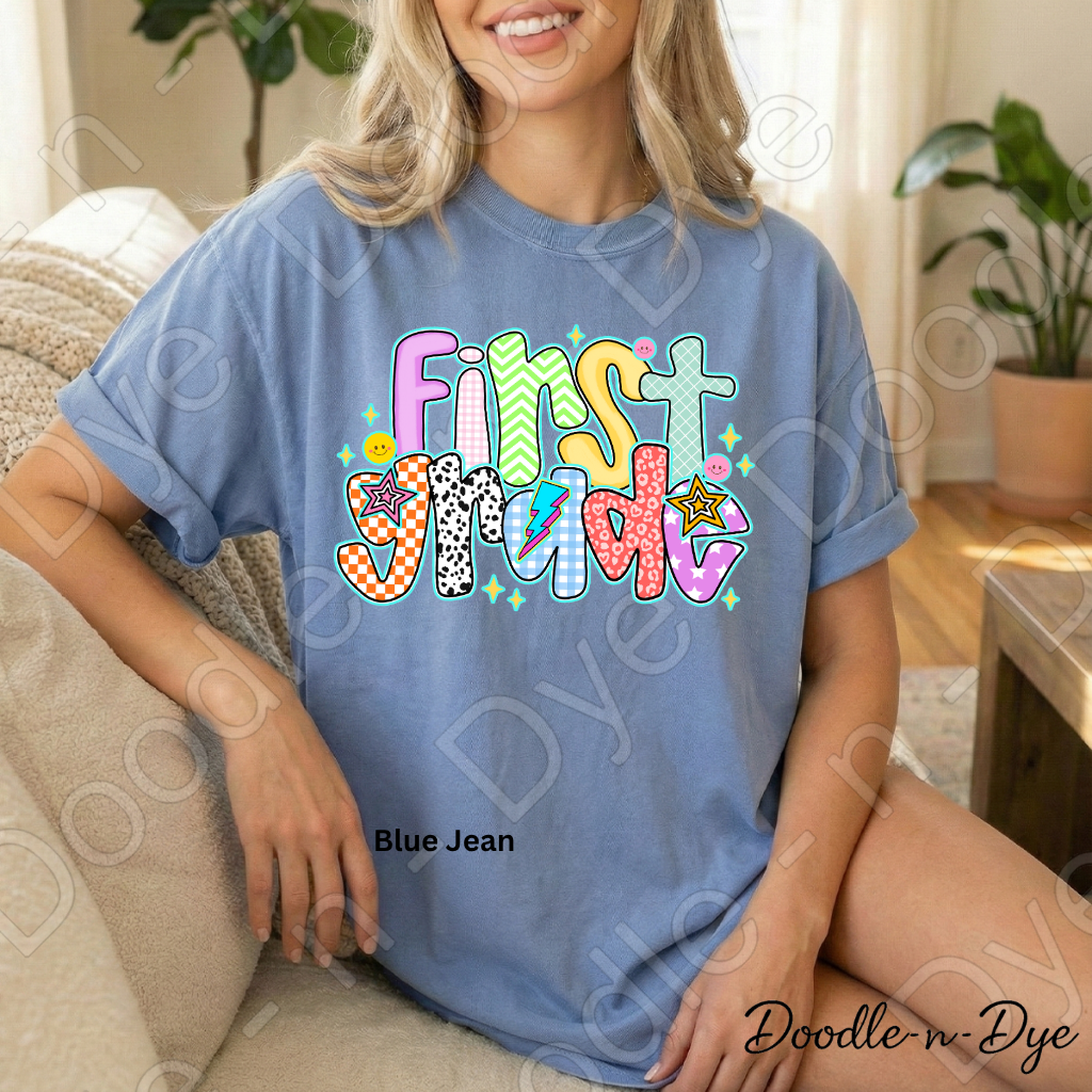 First Grade Teacher Shirt – Comfort Colors First Grade Tee, Back to School Elementary Teacher Apparel