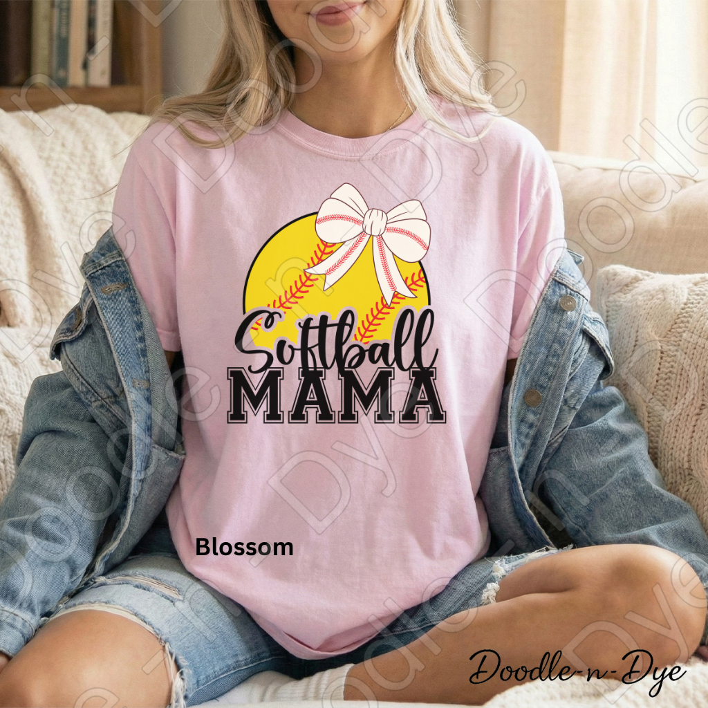 Softball Mama Comfort Colors Tee, Softball Mom Shirt, Game Day Softball Mama Shirt, Softball Season T-Shirt, Softball Travel Ball Tshirt