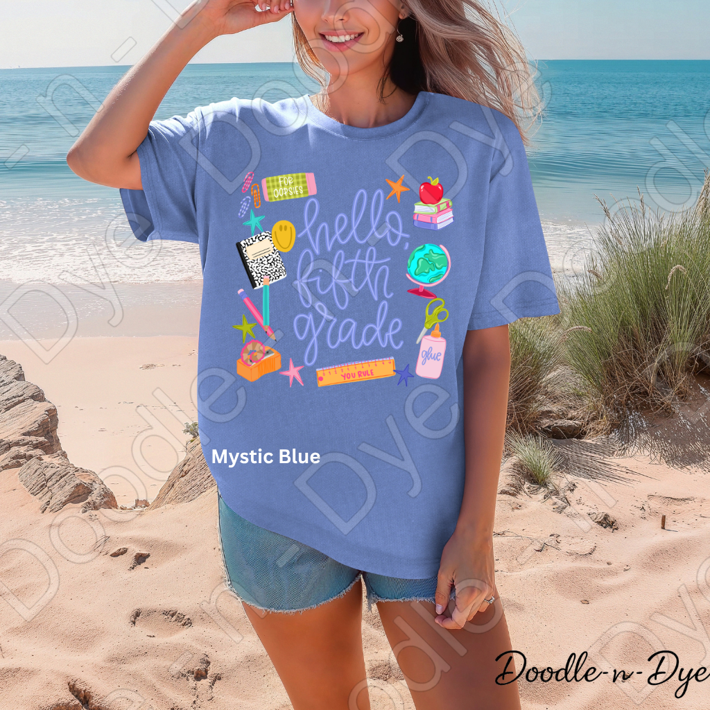 Hello Fifth Grade Teacher Shirt – Comfort Colors Back to School Fifth Grade Teacher Tee for Educators