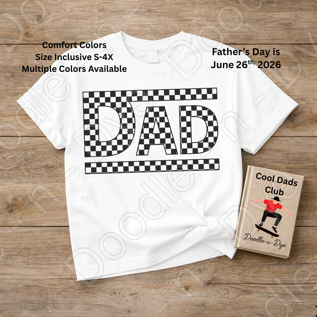Retro Dad Comfort Colors Shirt, Checkered Dad Tee, Father's Day Shirt, Gift for Dad