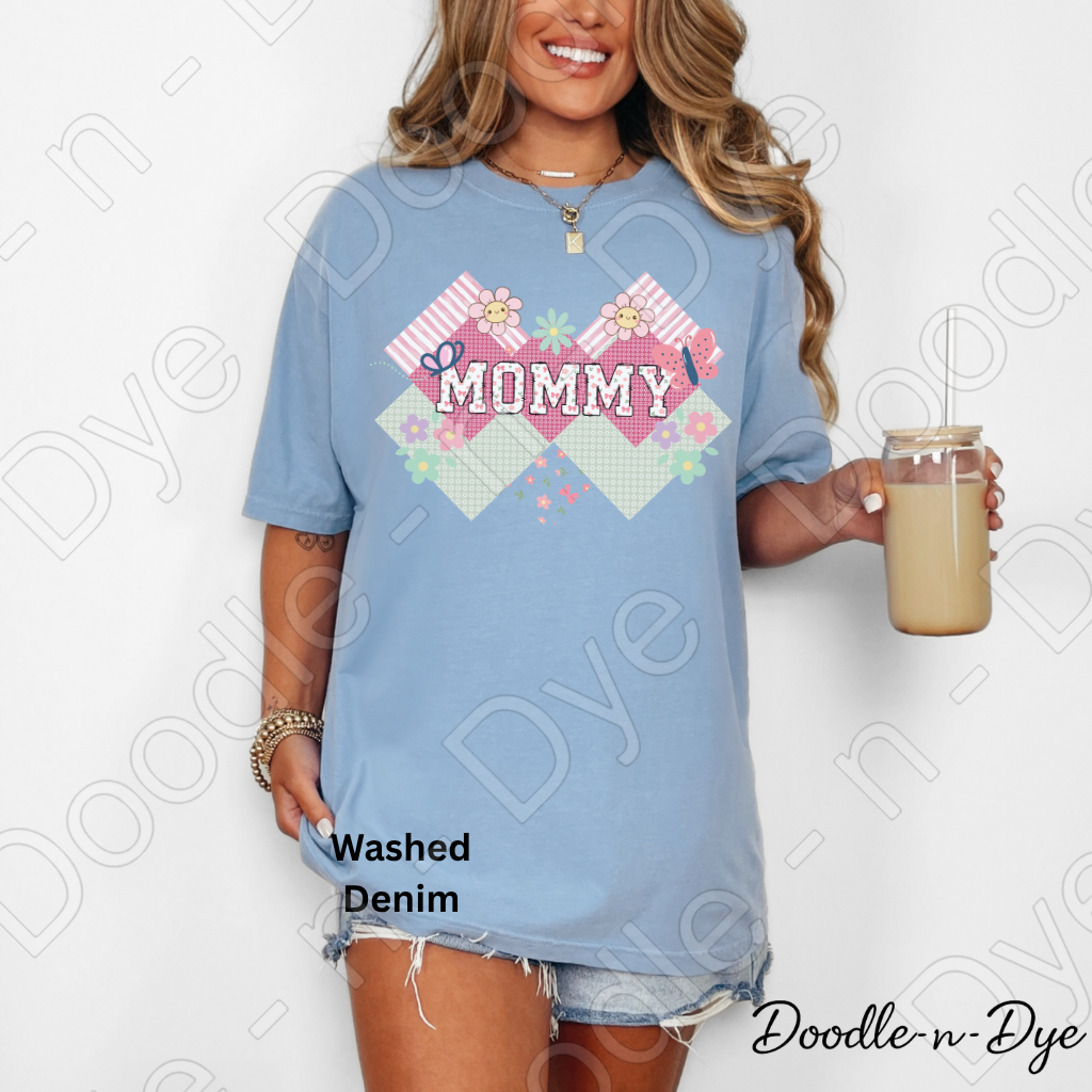 Mommy Comfort Colors Tee, New Mom T-Shirt, Cute Mom Graphic Tee, Floral Patterned Mommy Tshirt, Gift for Her, First Time Mom, Mother's Day Gift