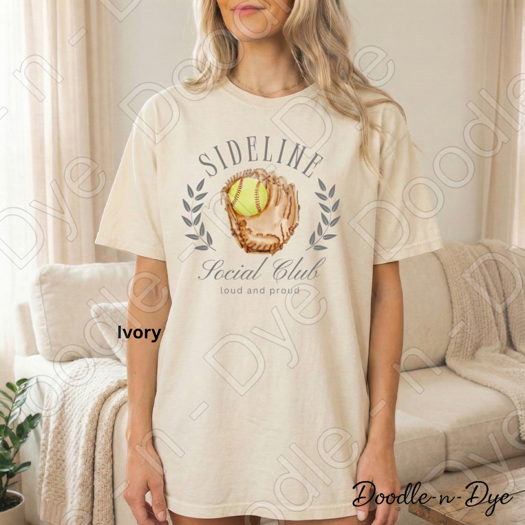 Softball Life Comfort Colors Tee, Sideline Social Club Shirt, Loud & Proud, Softball Mom T-Shirt, Gift for Her