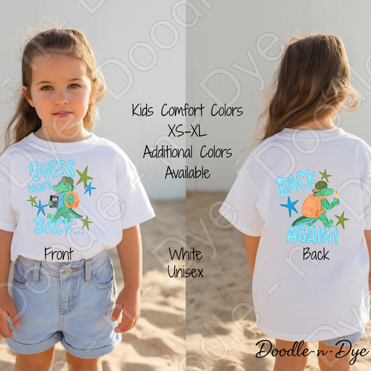 Youth Guess Who's Back Boys Shirt, Back Again Youth Shirt, Funny Back to School Tee, Youth Comfort Colors 9018, First Day of School Shirt