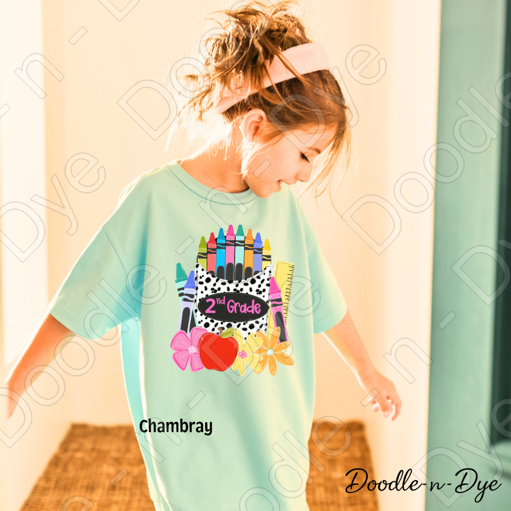 Youth Crayon Box Comfort Colors Tee, Back to School Kids Shirt, Cute Classroom Photo Outfit, Colorful Crayon Box Tee, Beginning of School Student Shirt