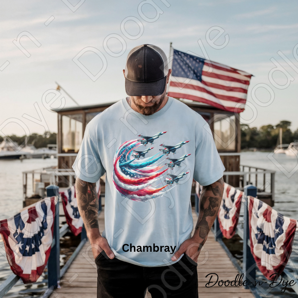 America 250 Shirt – Patriotic Fighter Jet Red White Blue Tee - 4th of July T-Shirt, Independence Day Tshirt