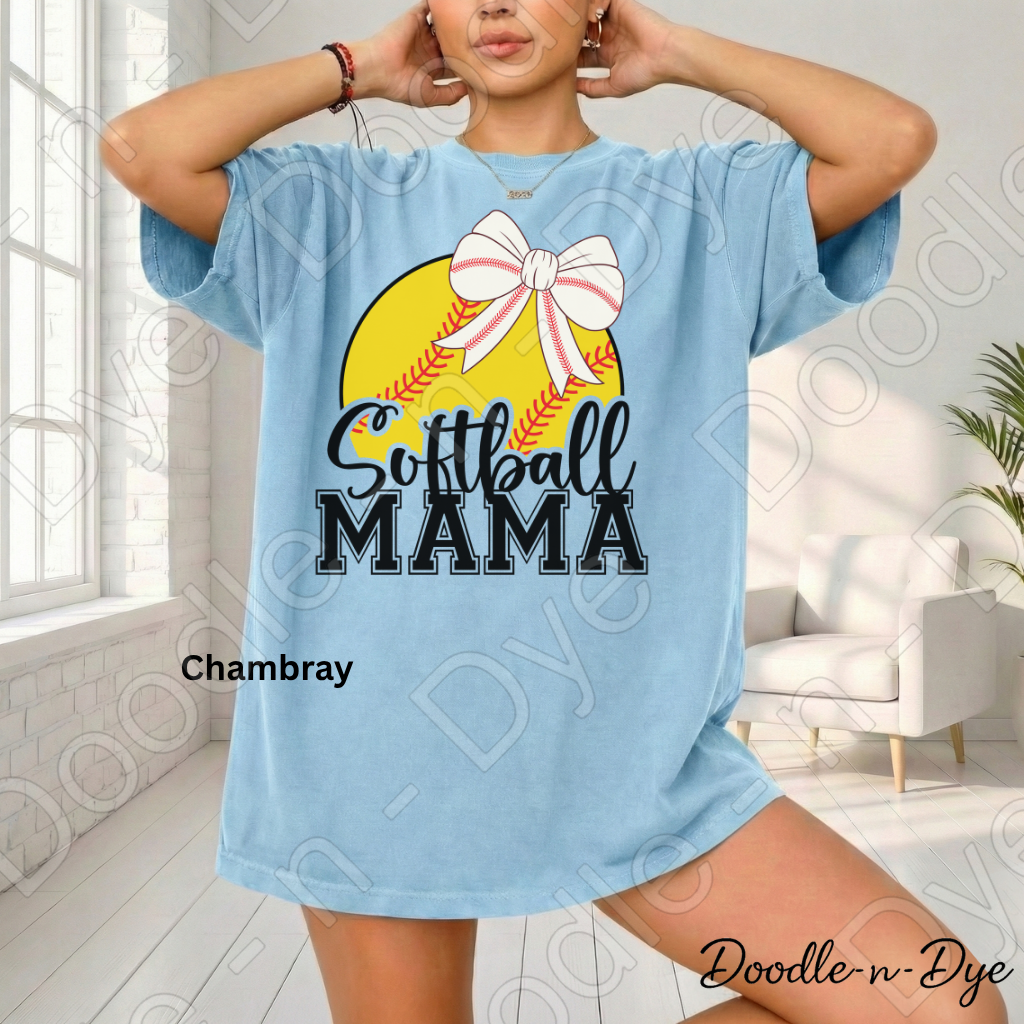 Softball Mama Comfort Colors Tee, Softball Mom Shirt, Game Day Softball Mama Shirt, Softball Season T-Shirt, Softball Travel Ball Tshirt