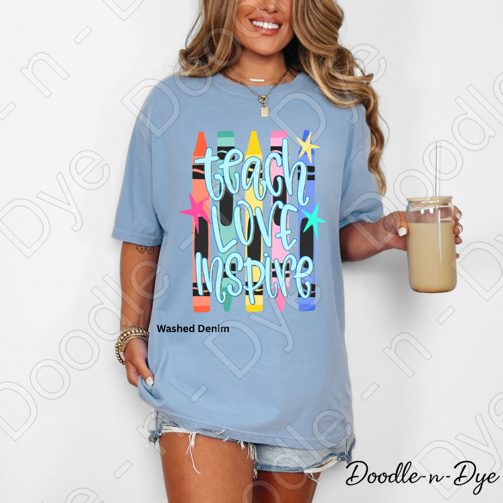 Teach Love Inspire Teacher Shirt, Inspirational Teacher Tee, Comfort Colors Teacher Shirt, Motivational Teacher Gift, Back to School Teacher Tee, Educator Shirt