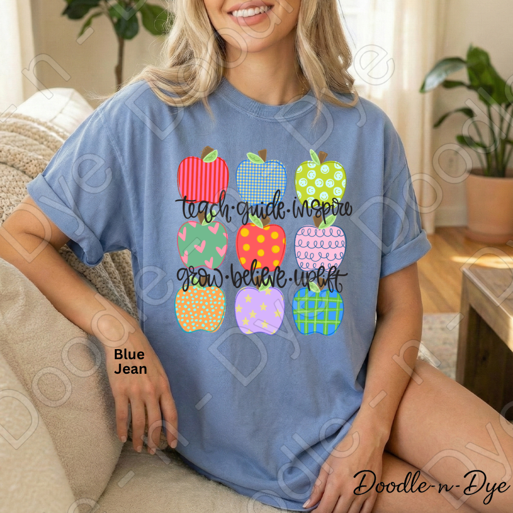 Inspirational Teacher Shirt, Teacher Apple Shirt, Comfort Colors Teacher Tee, Teacher Appreciation Gift, Motivational Teacher Shirt, Back to School Teacher Tee