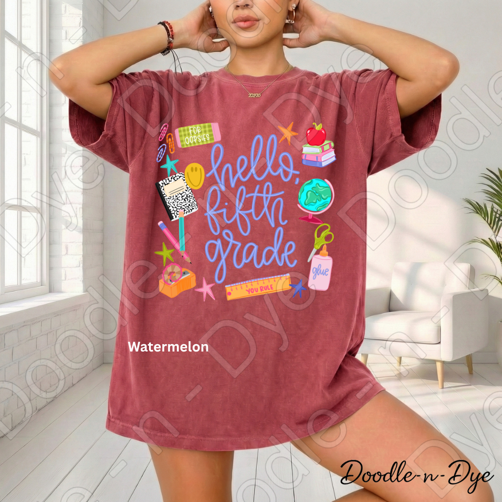 Hello Fifth Grade Teacher Shirt – Comfort Colors Back to School Fifth Grade Teacher Tee for Educators