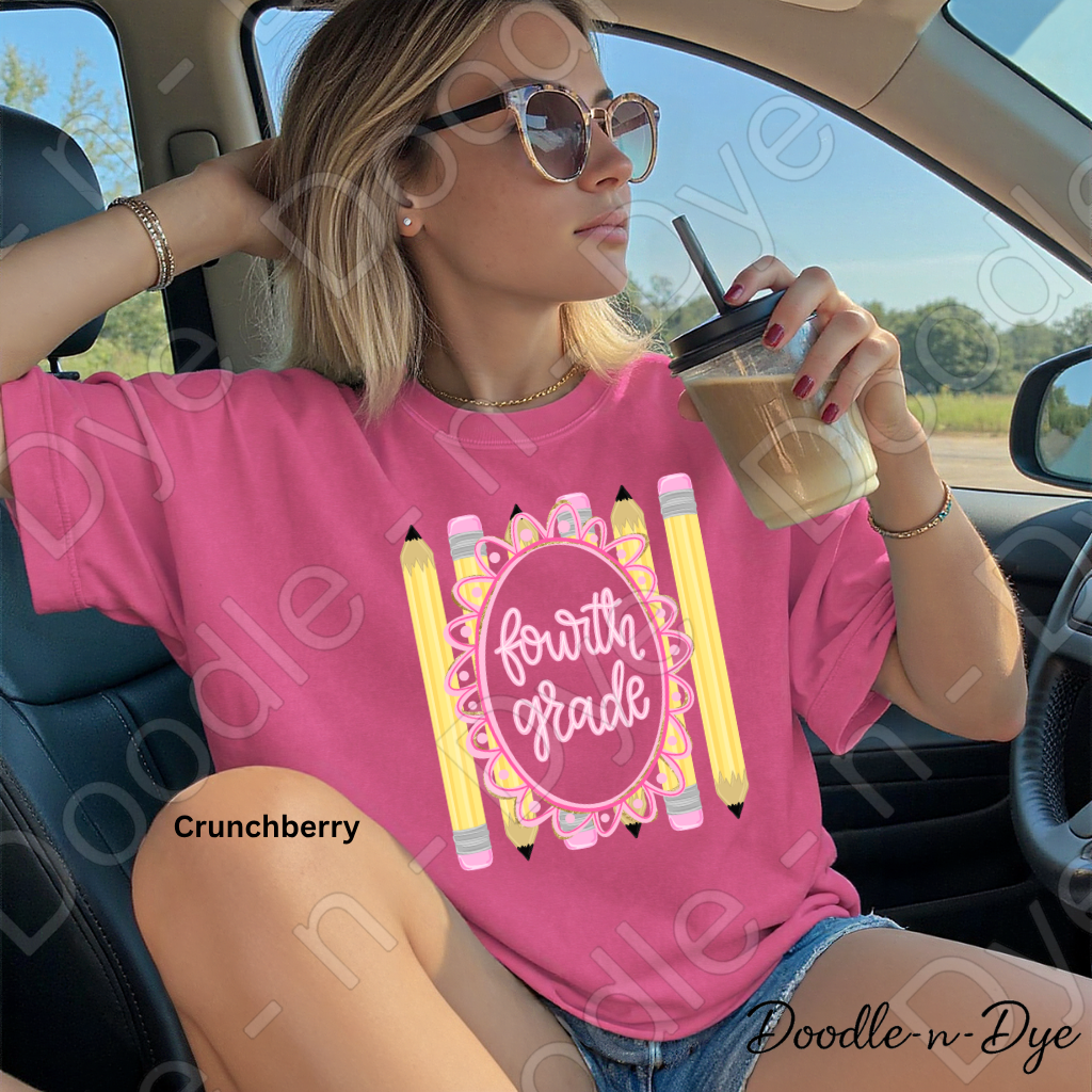 Fourth Grade Teacher Shirt, Fourth Grade Comfort Colors Teacher Tee, Grade Level Fourth Grade Teacher Shirt, Teacher Gift, Back to School Teacher Tee