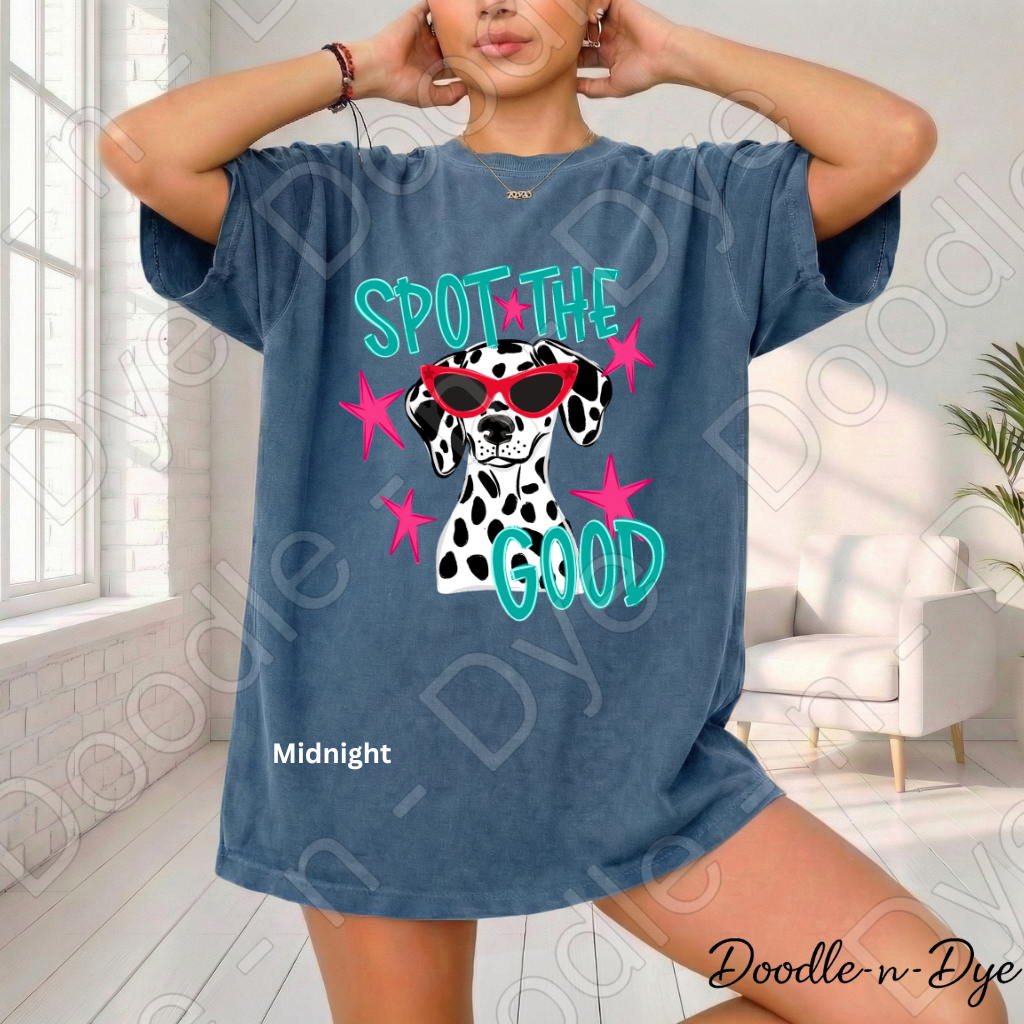 Spot the Good Inspirational Comfort Colors Tee, Positive Message Shirt, Encouraging School Outfit, Cute Dalmatian Kindness Tee, Back‑to‑School Graphic Shirt