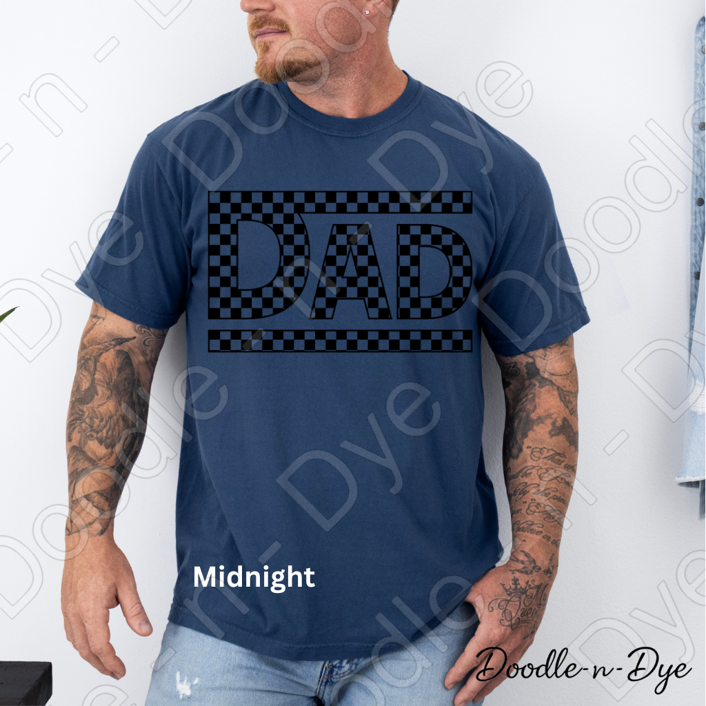 Retro Dad Comfort Colors Shirt, Checkered Dad Tee, Father's Day Shirt, Gift for Dad