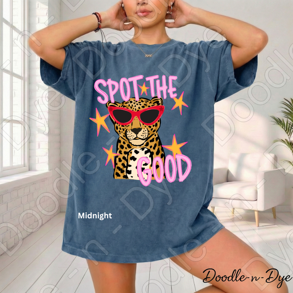 Spot the Good Comfort Colors Tee, Positive Message Shirt, Be Kind Graphic Tee, Encouraging Teacher & Student Shirt, Cute Leopard or Cheetah Kindness Tee