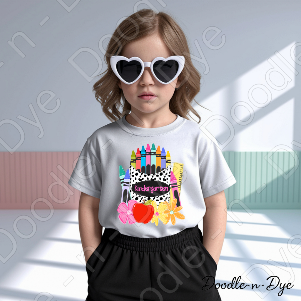 Kindergarten Youth Comfort Colors Tee, Back to School Kids Shirt, Cute Classroom Photo Outfit, Colorful Kindergarten Pocket Tee, Beginning of School Student Shirt