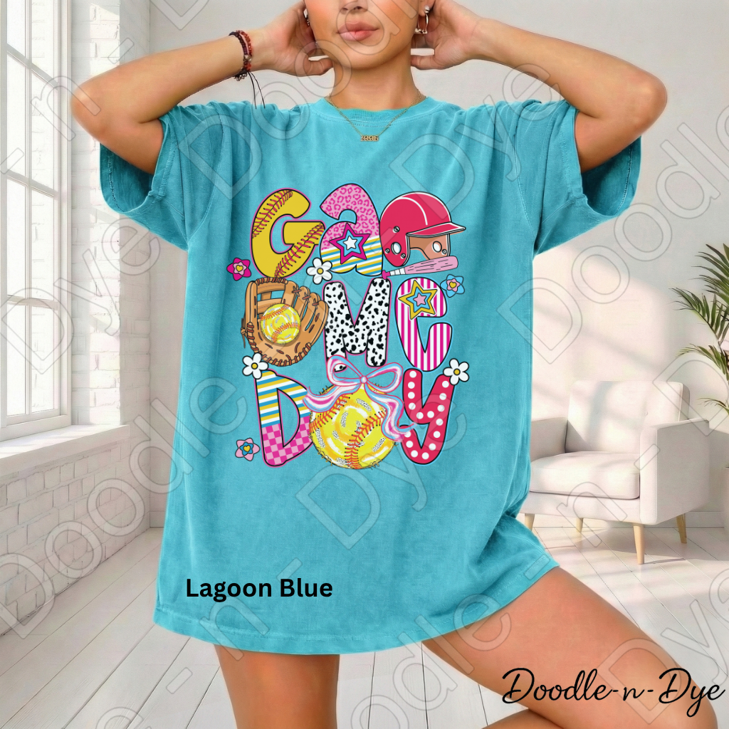 Game Day Softball Comfort Colors Tee, Game Day Tee for Mom, Game Day Shirt for Players, Gift for Mom, Gift for Her, Team Shirt