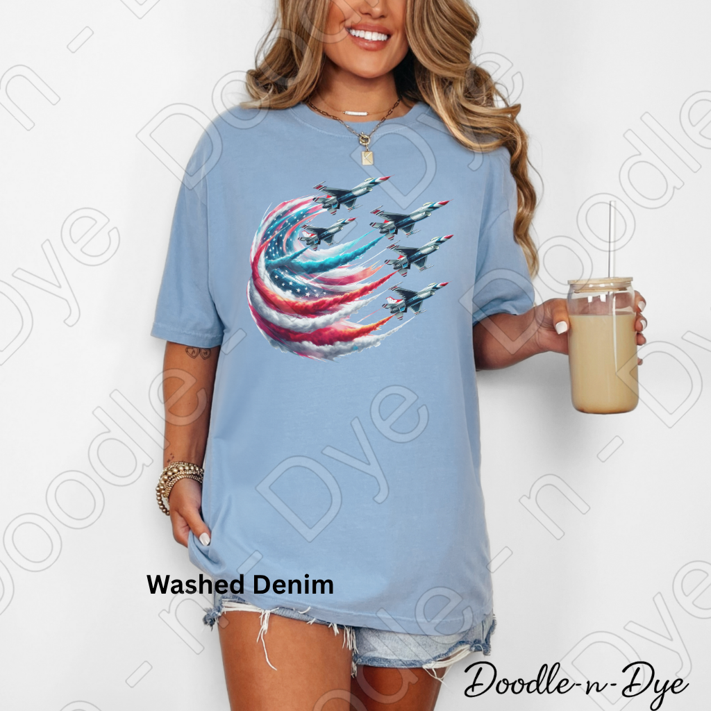 America 250 Shirt – Patriotic Fighter Jet Red White Blue Tee - 4th of July T-Shirt, Independence Day Tshirt