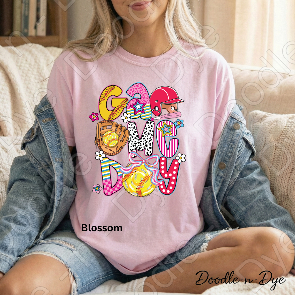 Game Day Softball Comfort Colors Tee, Game Day Tee for Mom, Game Day Shirt for Players, Gift for Mom, Gift for Her, Team Shirt