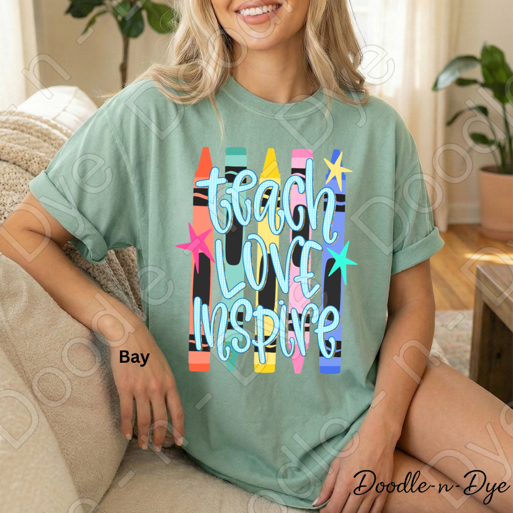 Teach Love Inspire Teacher Shirt, Inspirational Teacher Tee, Comfort Colors Teacher Shirt, Motivational Teacher Gift, Back to School Teacher Tee, Educator Shirt