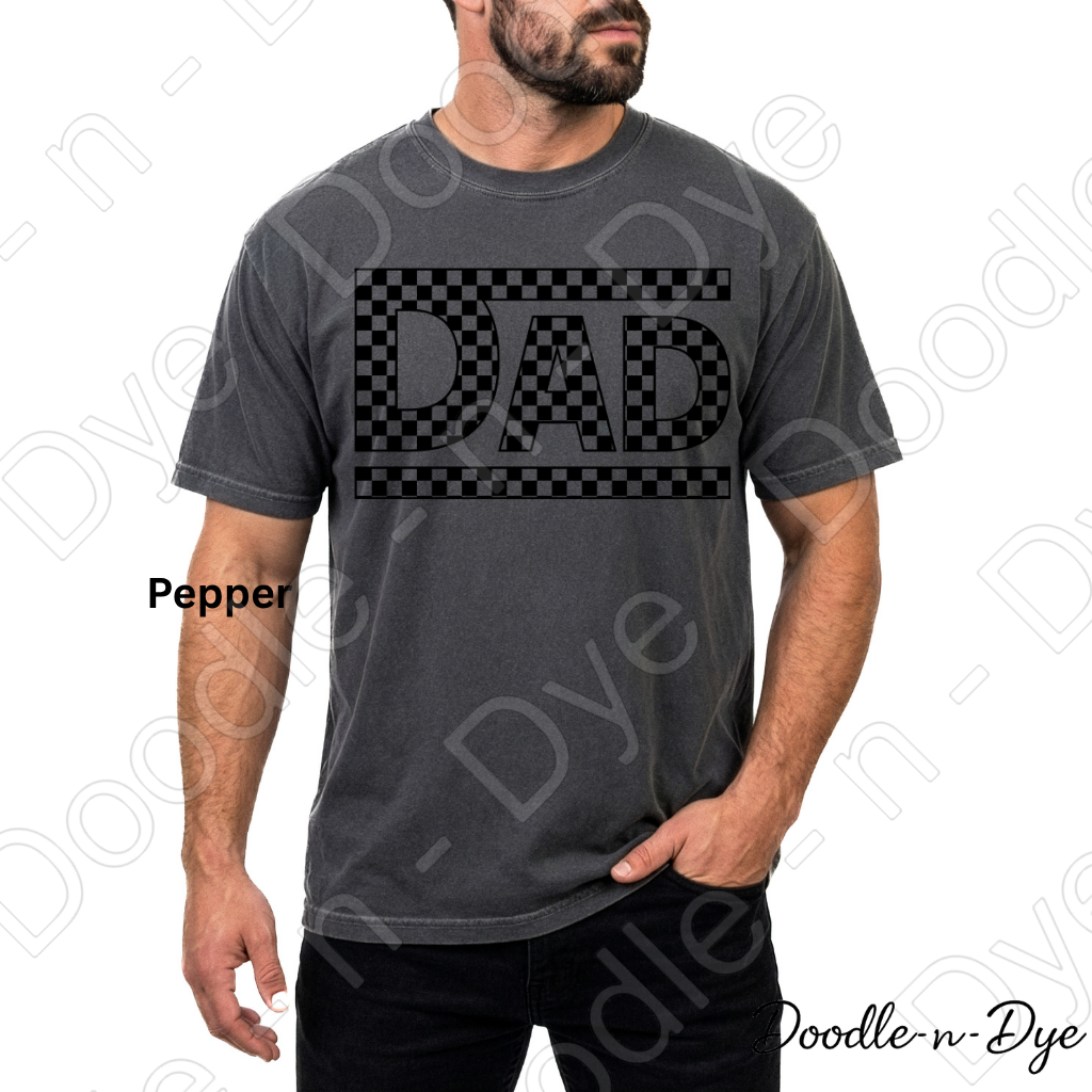 Retro Dad Comfort Colors Shirt, Checkered Dad Tee, Father's Day Shirt, Gift for Dad