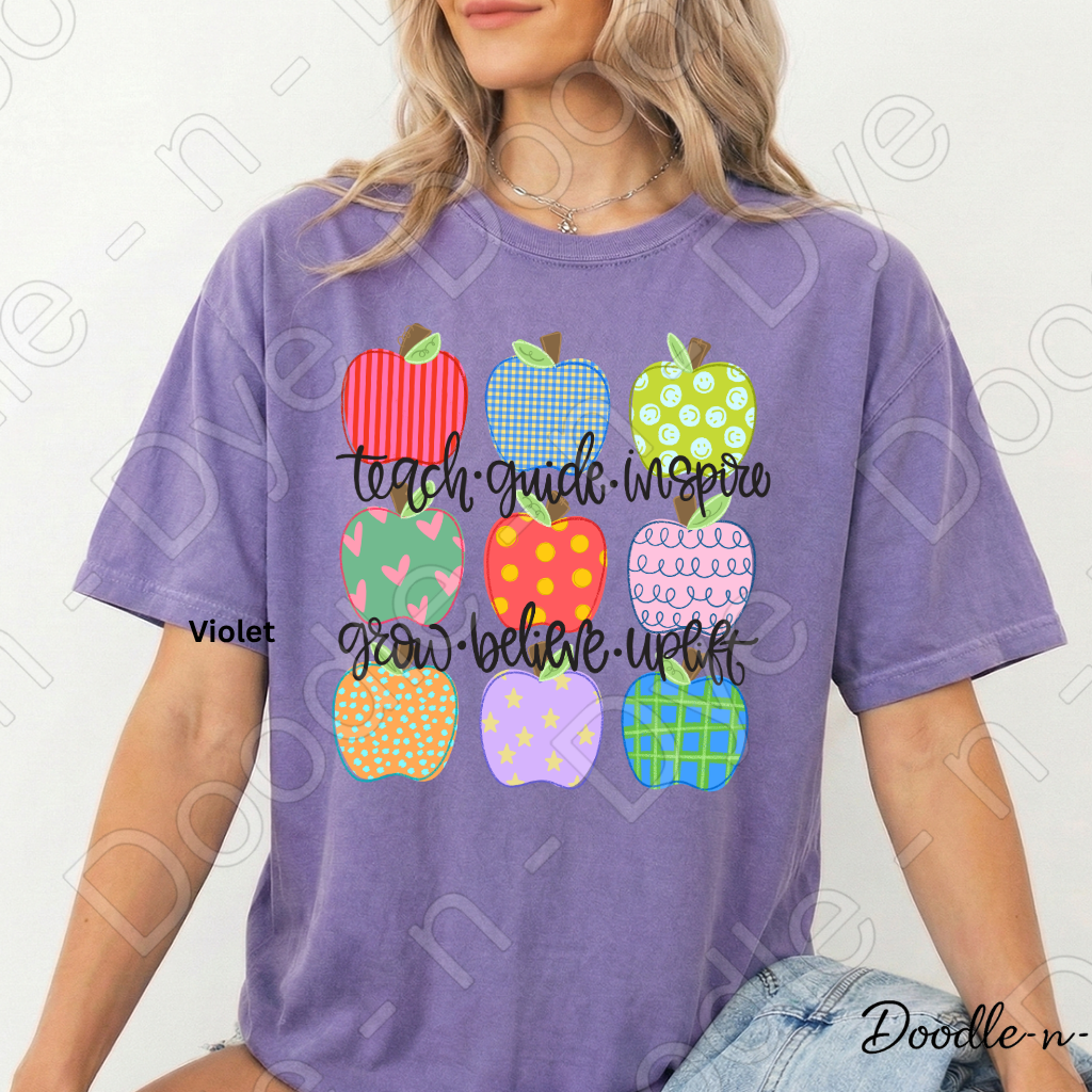 Inspirational Teacher Shirt, Teacher Apple Shirt, Comfort Colors Teacher Tee, Teacher Appreciation Gift, Motivational Teacher Shirt, Back to School Teacher Tee