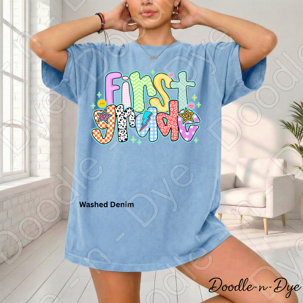 First Grade Teacher Shirt – Comfort Colors First Grade Tee, Back to School Elementary Teacher Apparel