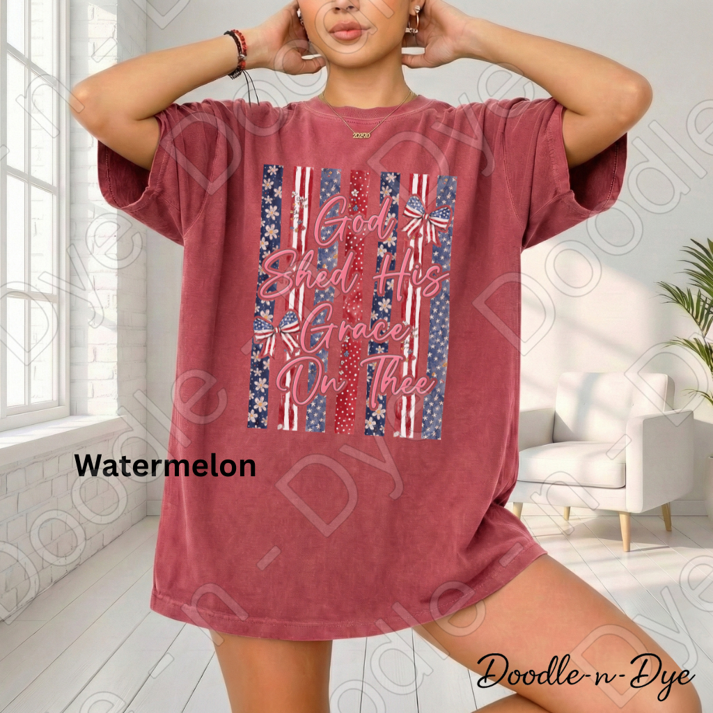 God Shed His Grace On Thee Shirt – Patriotic Comfort Colors Tee - July 4th Tshirt - Independence Day T-Shirt