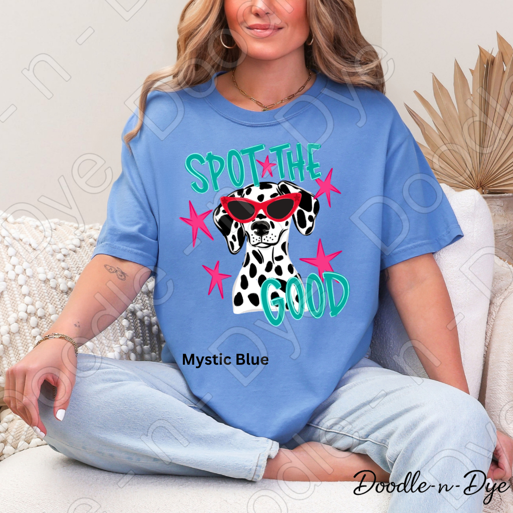 Spot the Good Inspirational Comfort Colors Tee, Positive Message Shirt, Encouraging School Outfit, Cute Dalmatian Kindness Tee, Back‑to‑School Graphic Shirt