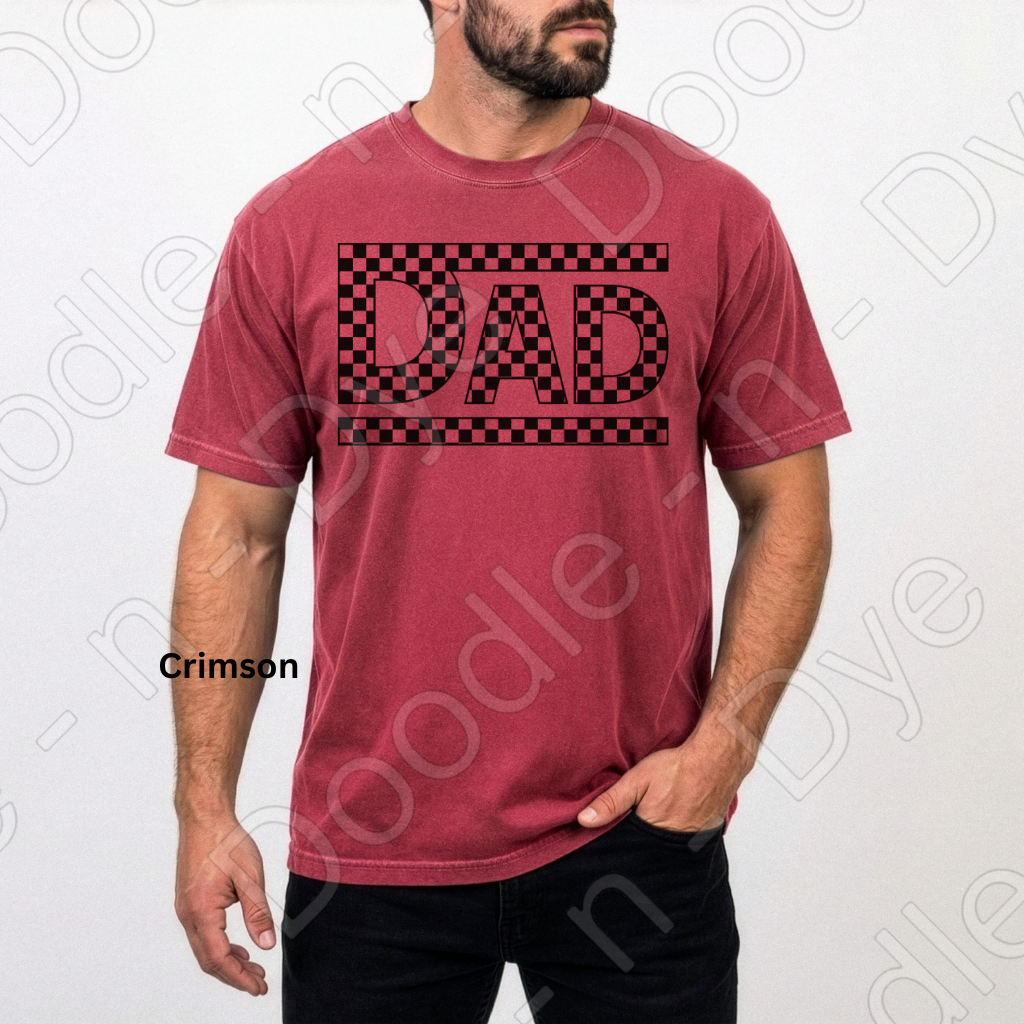 Retro Dad Comfort Colors Shirt, Checkered Dad Tee, Father's Day Shirt, Gift for Dad