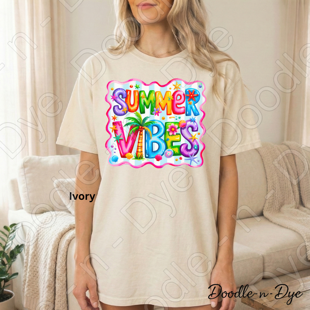 Summer Vibes Comfort Colors Tee, Teacher Summer Shirt, Tropical Summer Vibes Tee, Gift for Her