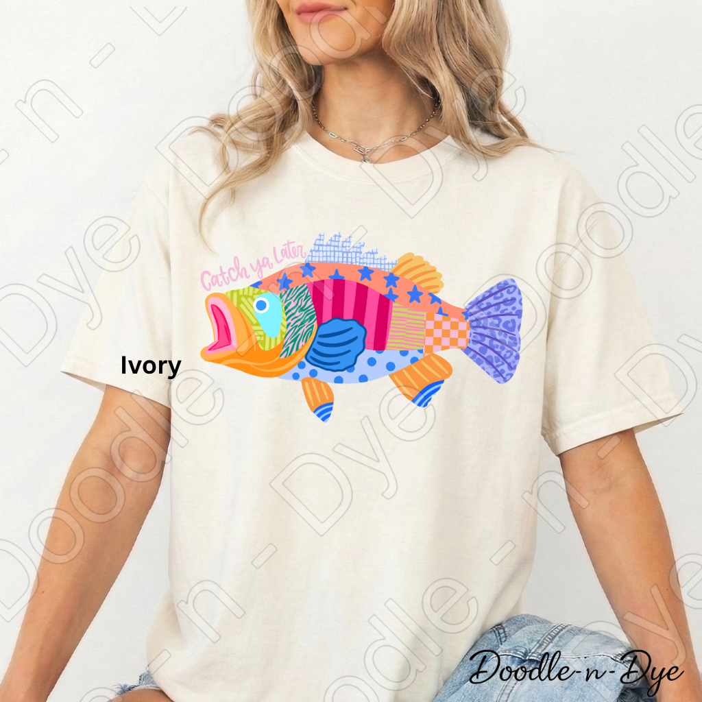 Catch Ya Later Fishing Shirt, Funny Fishing Tee, Comfort Colors Fishing Shirt, Last Day of School Teacher Tee, End of Year Teacher T-Shirt, Fisherman Gift Shirt, Lake Life Tee, Colorful Fish Graphic Tee, Gift for Teacher