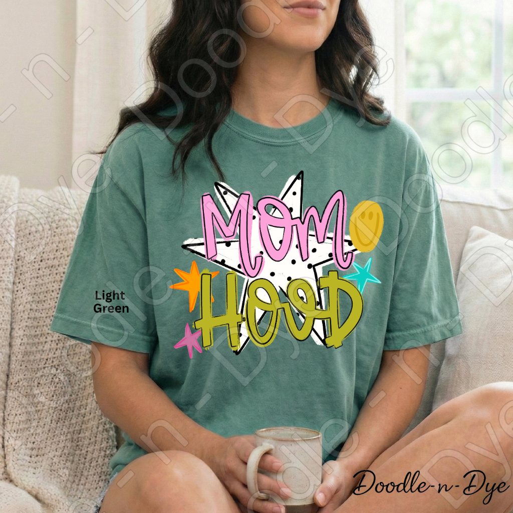 Mom Hood Comfort Colors Tee, Cute Mom Life Shirt for Everyday Wear, Trendy Motherhood Graphic Tee, Fun Mom Outfit Idea, Colorful Mom Life Shirt, Gift for Mom, Gift for Her