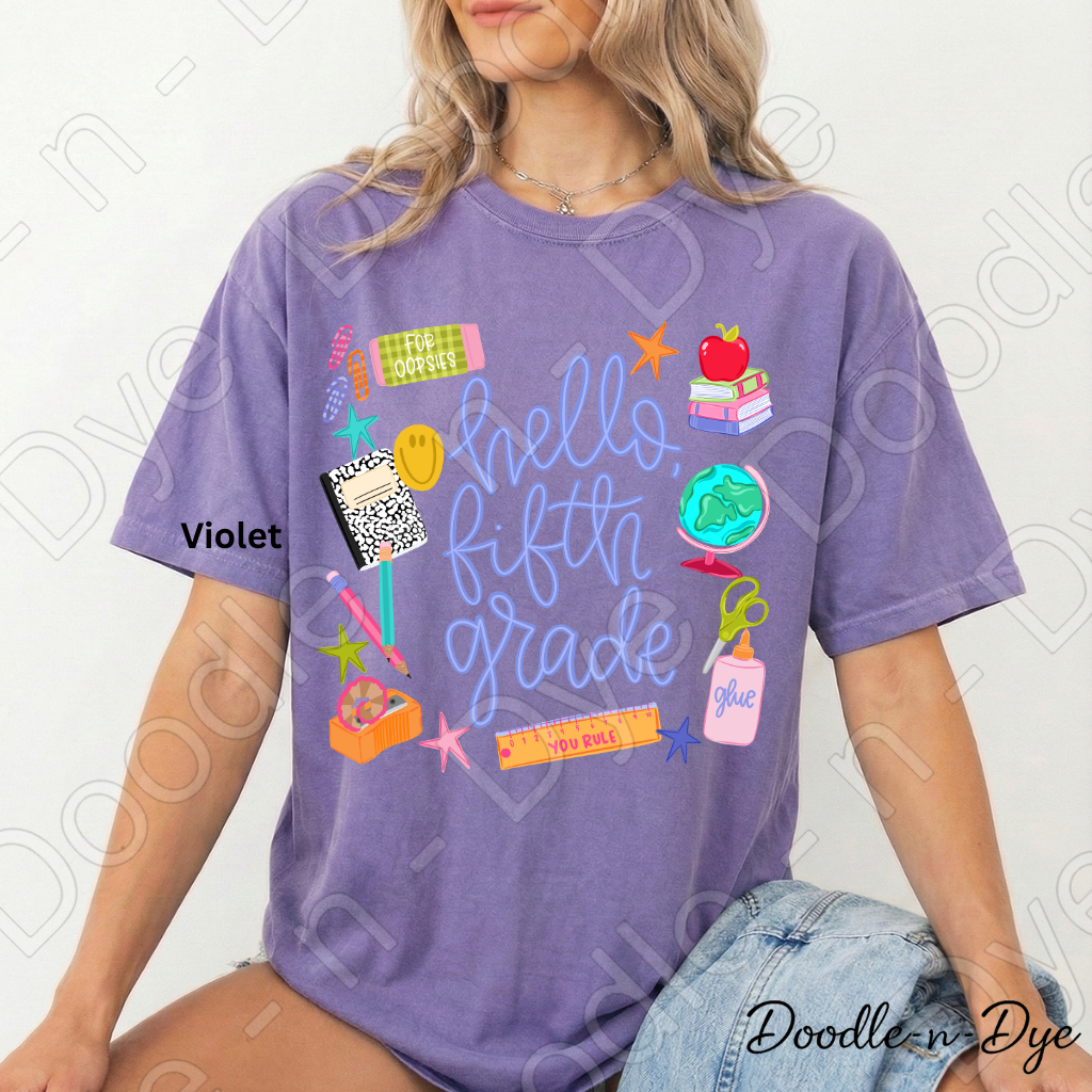Hello Fifth Grade Teacher Shirt – Comfort Colors Back to School Fifth Grade Teacher Tee for Educators