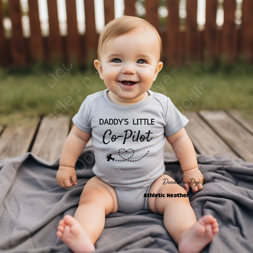 Infant Daddy's Little Co-Pilot Baby Onesie, Cute Father's Day Bodysuit, Baby Bella & Canvas Onesie, Little Co Pilot Onesie