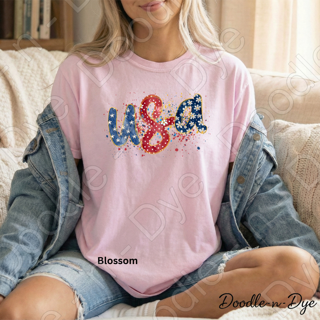 USA Fireworks Shirt – Patriotic Red White Blue Comfort Colors Tee - July 4th T-Shirt - Independence Day Tshirt